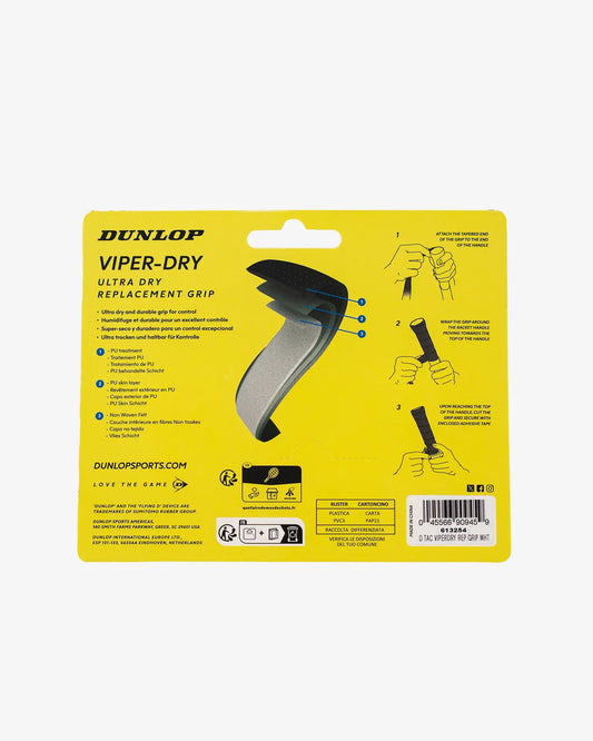 Nastro grip da tennis Dunlop Dunlop ATP Tour Viper-Dry Grip - bianco