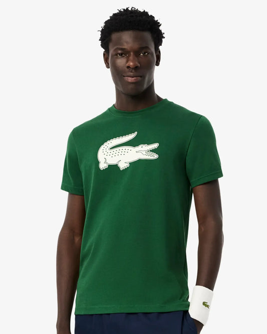 Camiseta Lacoste Poly/Cotton Big Croc - Verde