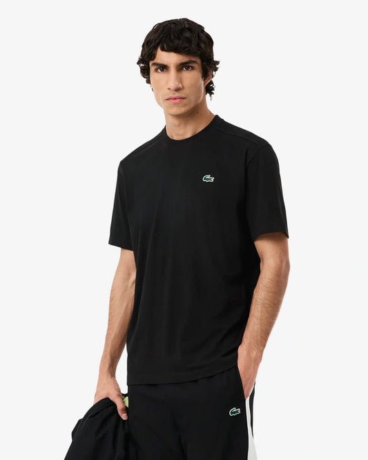 Lacoste Lacoste Camiseta clássica de poliéster/algodão - camiseta preta