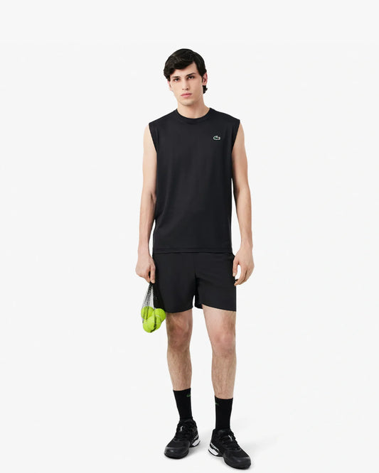 Lacoste Lacoste Tennis-Shorts mit reflektierendem Akzent und Ultra-Dry-Technologie – Schwarz