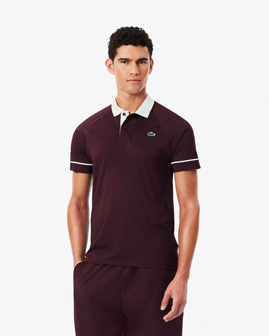 Polo Lacoste Tennis x Novak Djokovic On-Court de modelagem slim - Oxalis