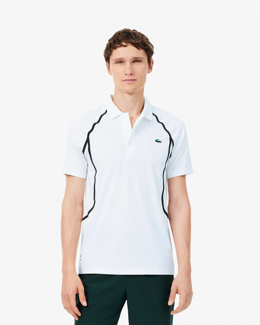 Polo Lacoste Ultra-Dry Slim Fit Tennis x Daniil Medvedev - Camisa polo branca