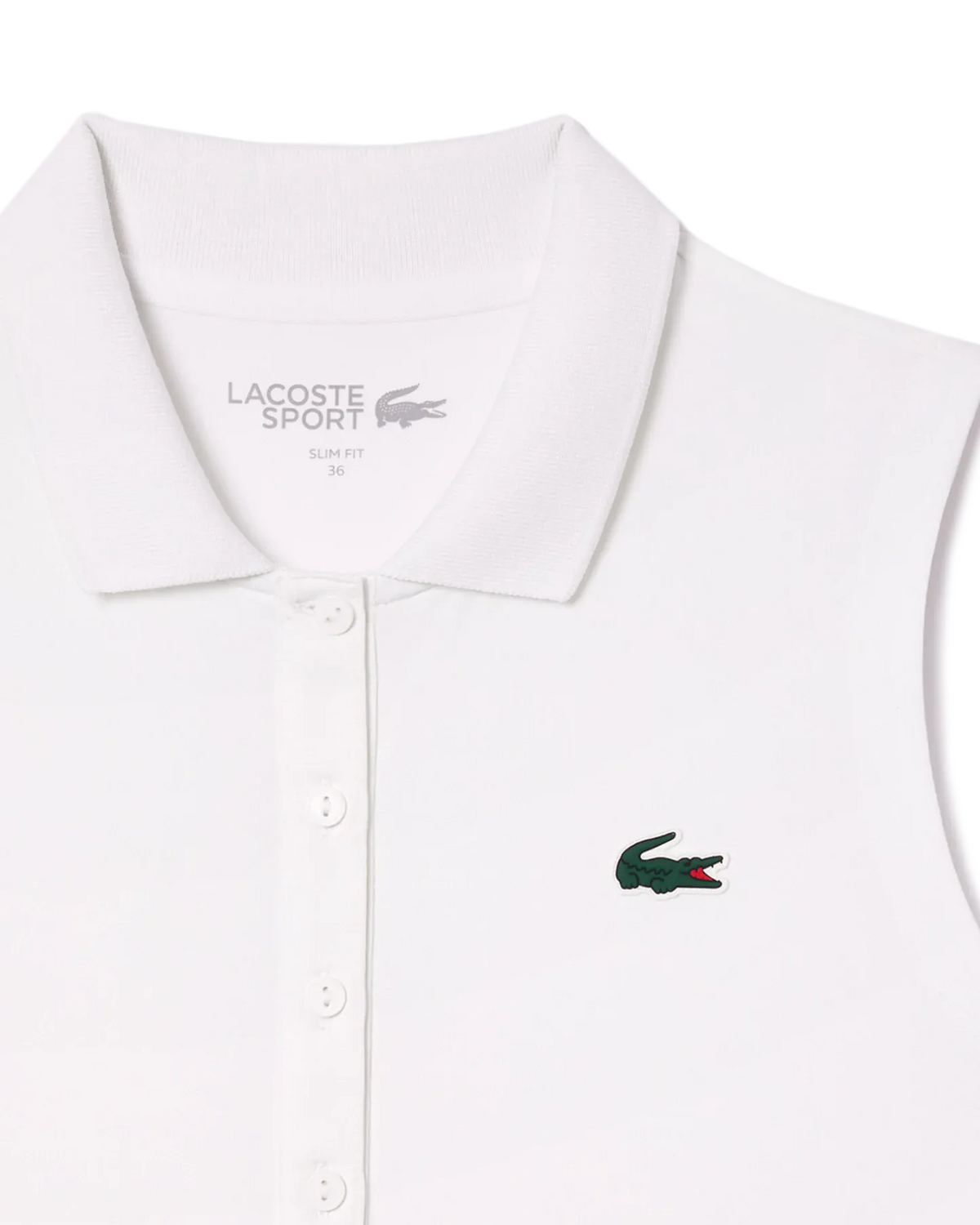 Lacoste Lacoste Womens Core Sleeveless Technical Polo - White Polo Shirt