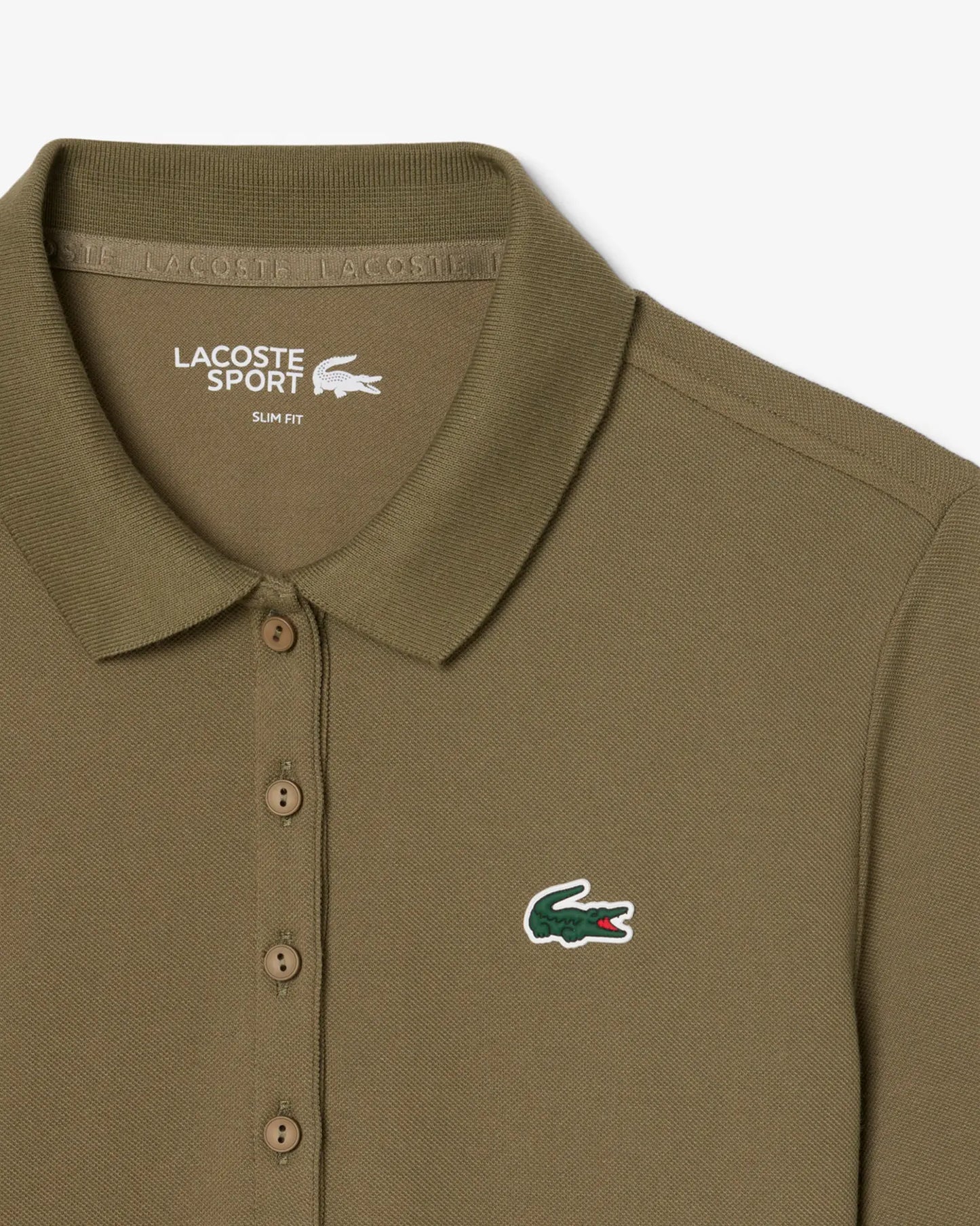Lacoste Lacoste Womens Petit Pique Polo - Khaki Polo Shirt 8