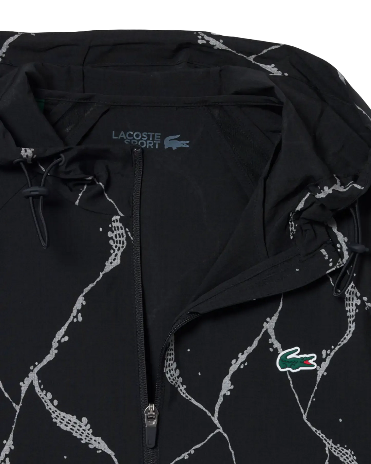 ATP Store Lacoste Hooded Reflective Print Tennis Jacket - Black Jacket