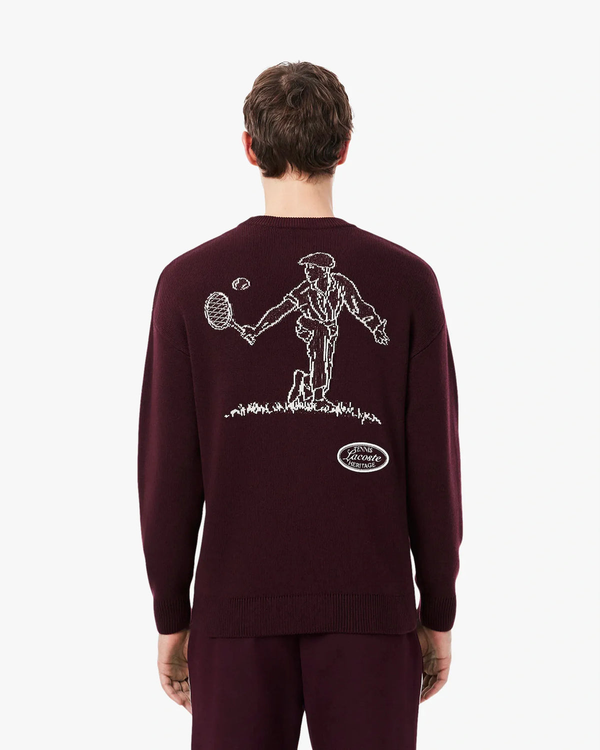 Lacoste Lacoste Heritage Jacquard-Wollpullover mit Rundhalsausschnitt – Oxalis-Sweatshirt