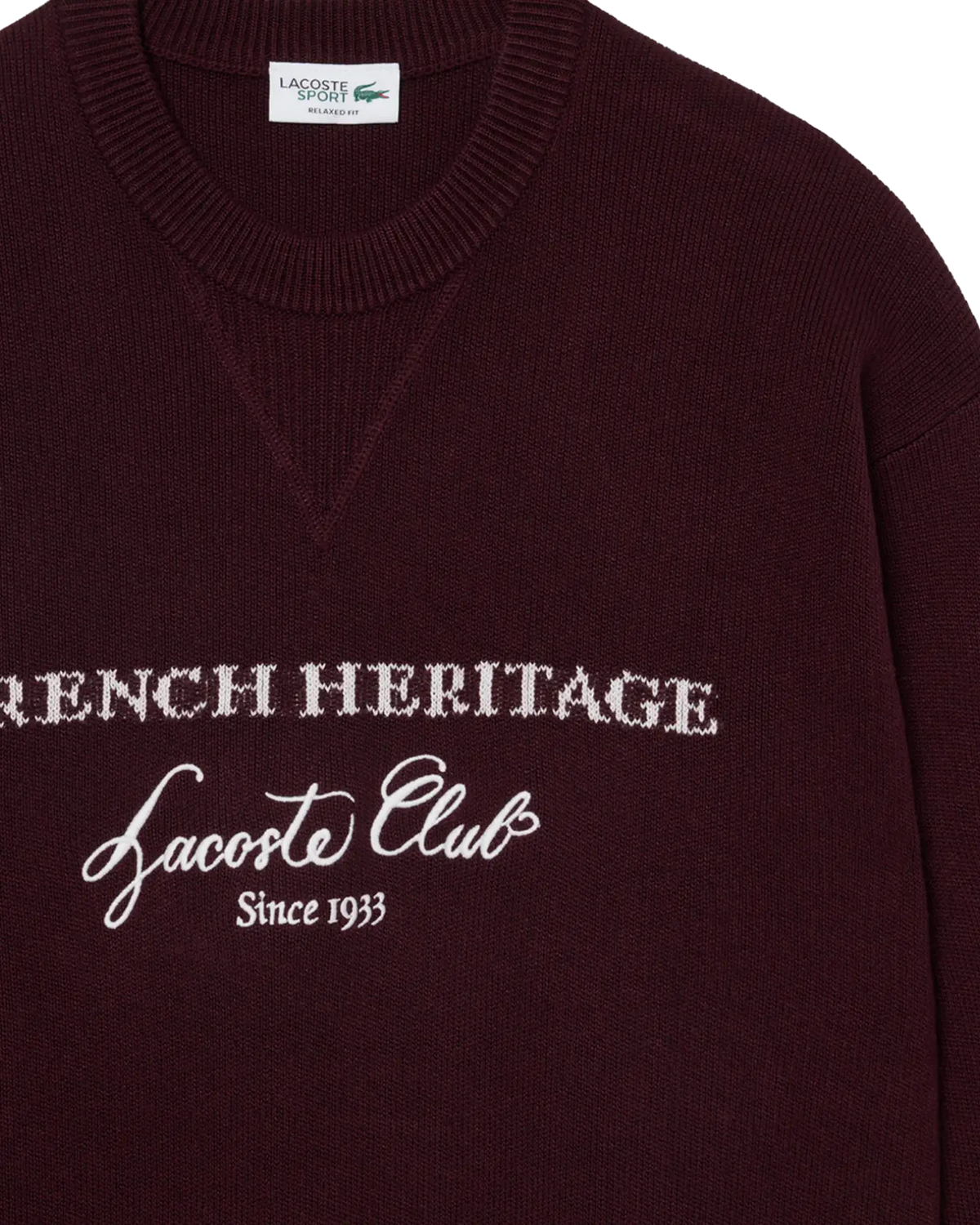Lacoste Lacoste Heritage Jacquard-Wollpullover mit Rundhalsausschnitt – Oxalis-Sweatshirt