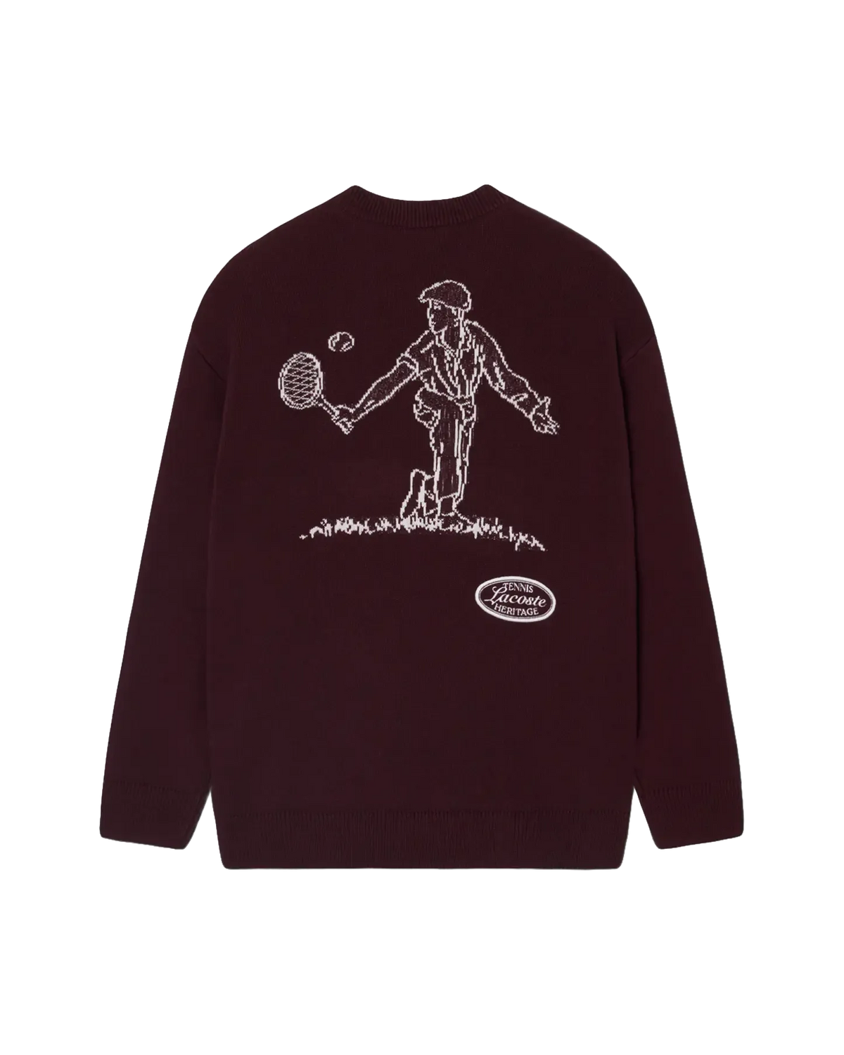 Lacoste Lacoste Heritage Jacquard-Wollpullover mit Rundhalsausschnitt – Oxalis-Sweatshirt