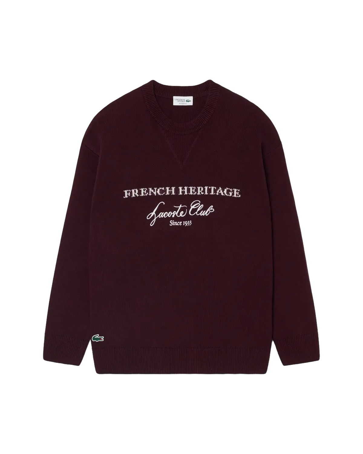 Heritage Jacquard Wool Crewneck Sweater Oxalis