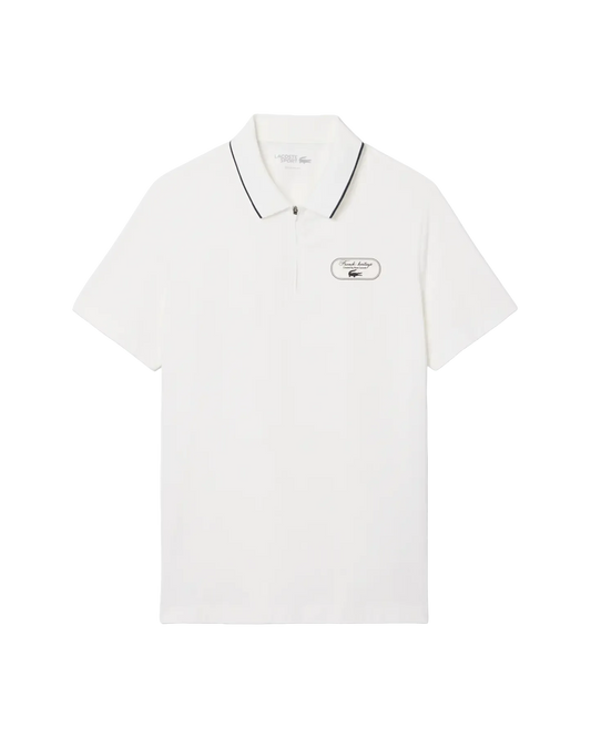 Lacoste Lacoste Camisa polo branca de tênis Heritage Ultra-Dry com corte regular e detalhe de emblema