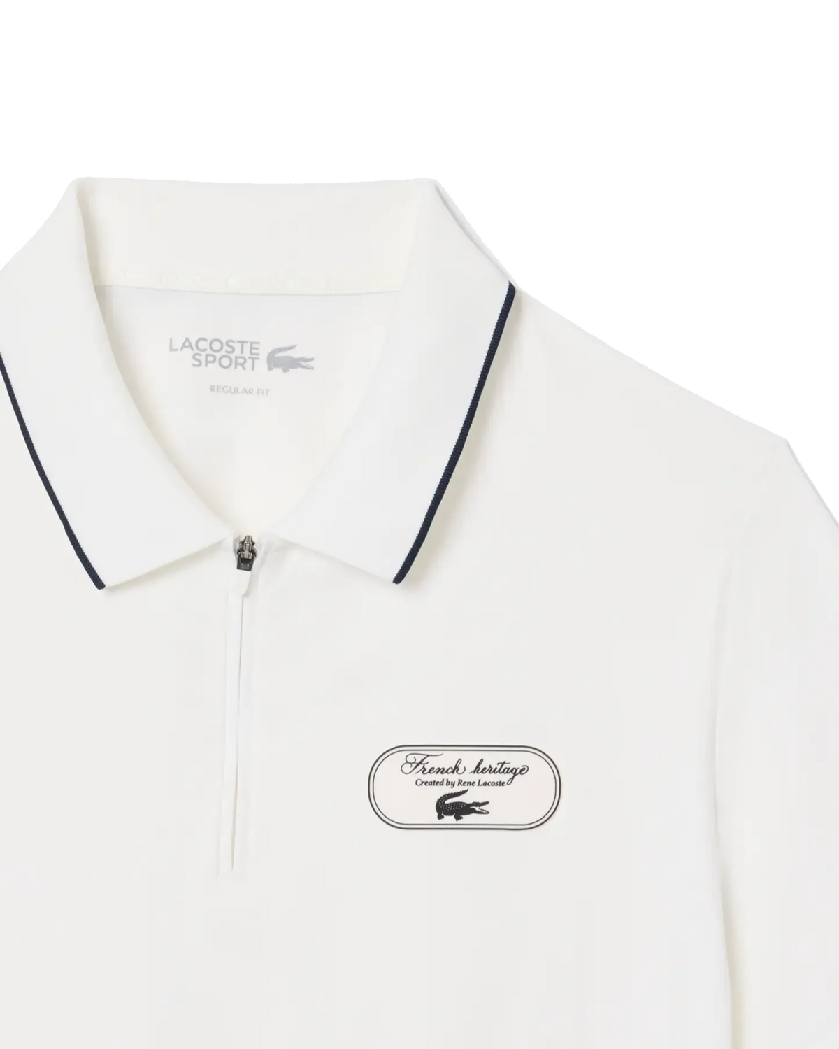 Lacoste Lacoste Camisa polo branca de tênis Heritage Ultra-Dry com corte regular e detalhe de emblema