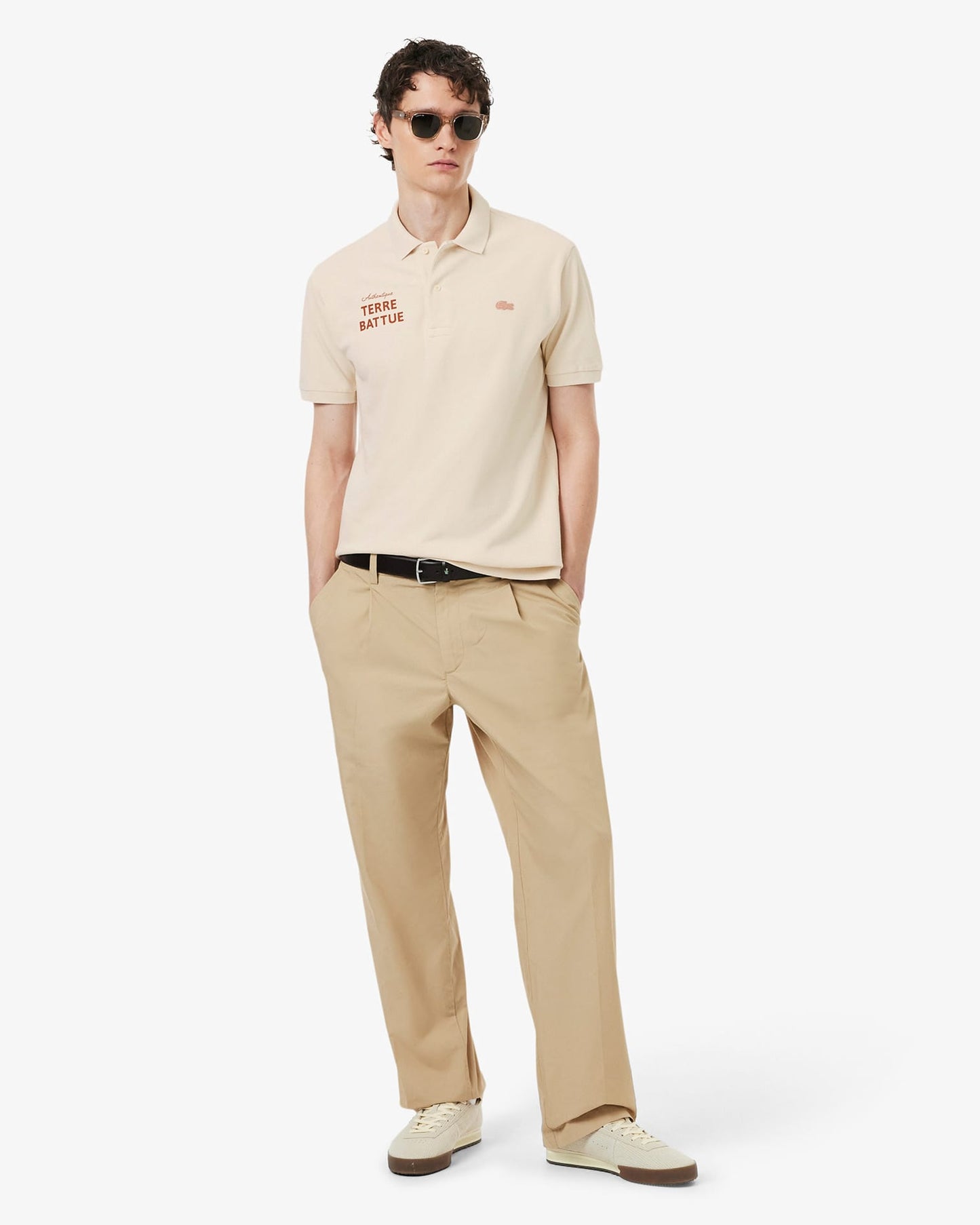 Lacoste Lacoste Roland-Garros Terre Battue 网球Polo衫 - 粉笔白Polo衫