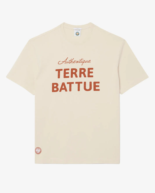 Lacoste Lacoste Roland-Garros Terre Battue T-Shirt - Chalk T-Shirt