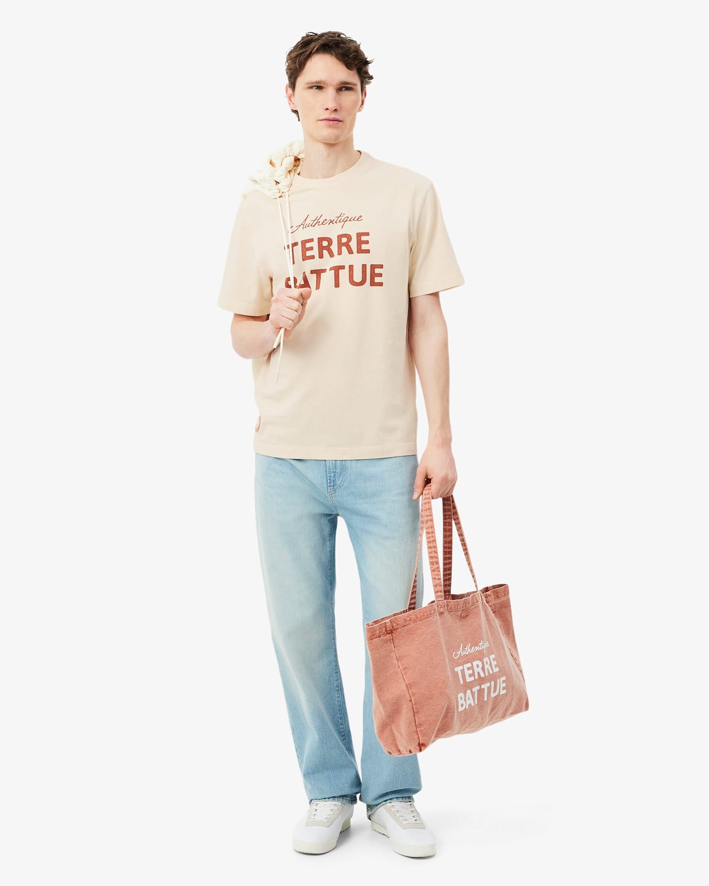 Lacoste Lacoste Roland-Garros 红土 T 恤 - 粉笔白 T 恤