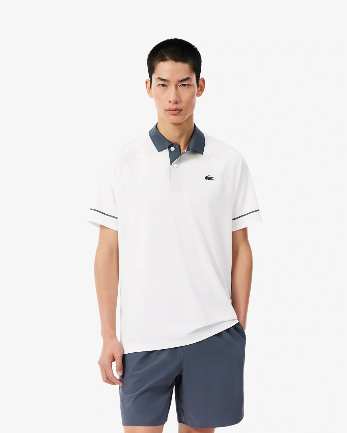 Lacoste Lacoste Polo de tênis Slim Fit para quadra x Novak Djokovic - Camisa polo Flour
