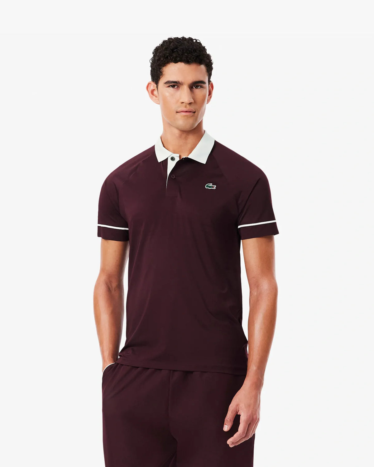 Polo Lacoste Tennis x Novak Djokovic On-Court de modelagem slim - Oxalis