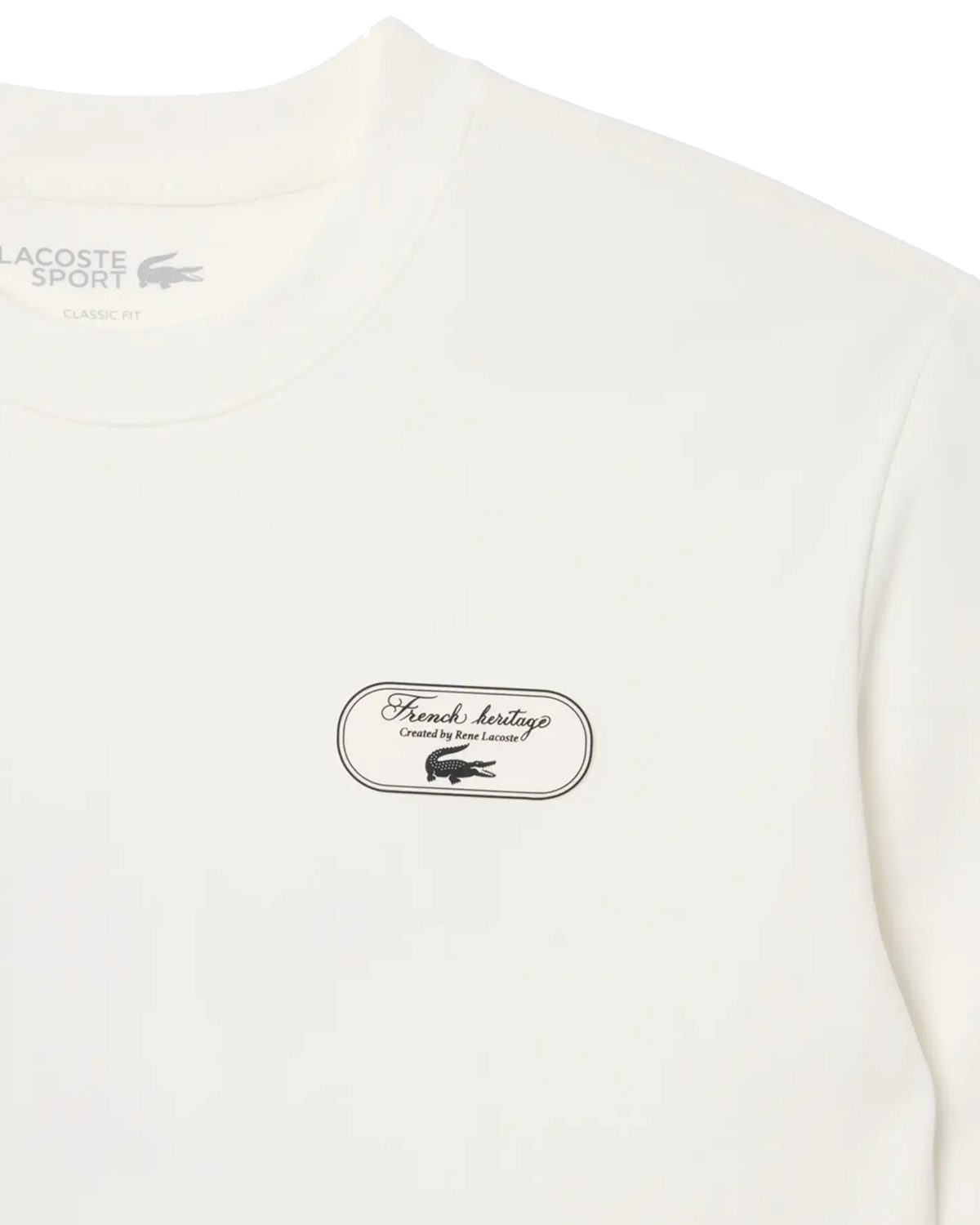 Lacoste Lacoste Tennis Heritage Graphic Embroidery Accent T-shirt - Flour T-Shirt