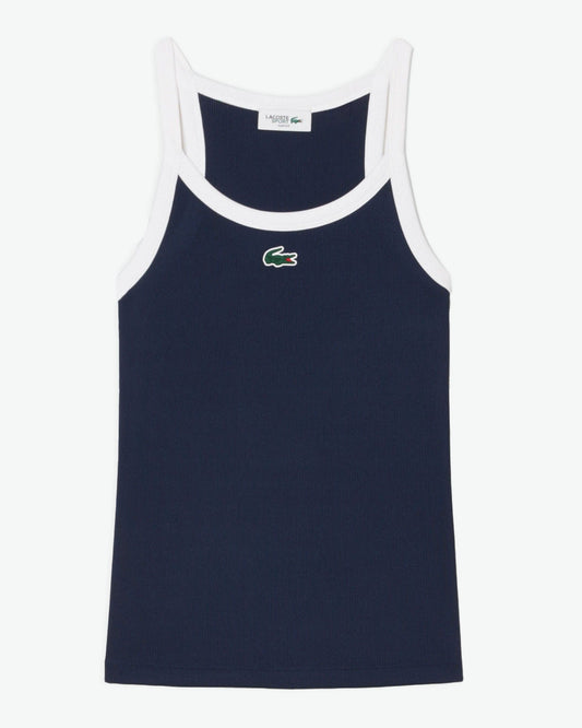 Lacoste Lacoste Womens New Tennis Tank-Top - Navy Vest 8