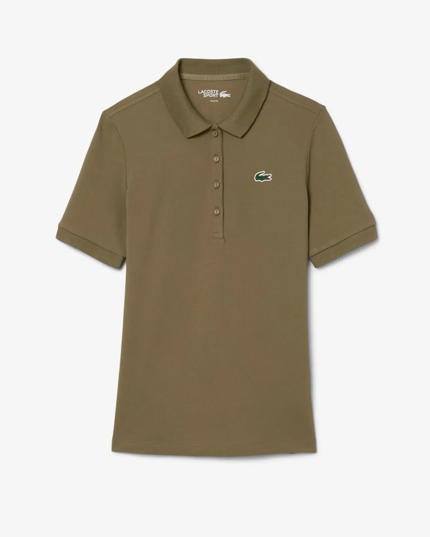Lacoste Lacoste Womens Petit Pique Polo - Khaki Polo Shirt 8