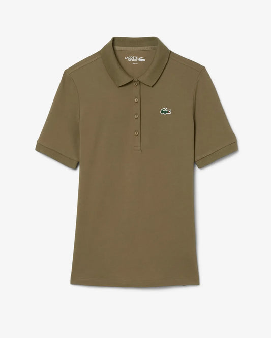 Lacoste Lacoste Womens Petit Pique Polo - Khaki Polo Shirt 8
