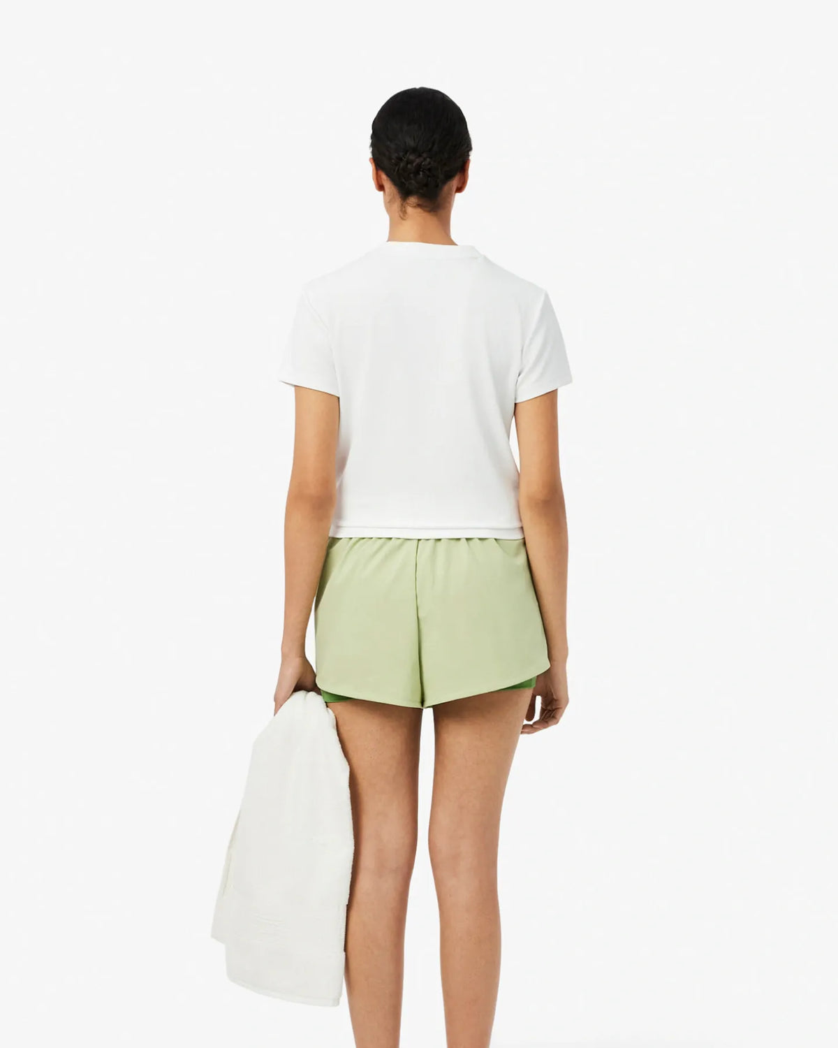 Lacoste Lacoste Womens Players Shorts - Birch/Lamb's Lettuce Shorts