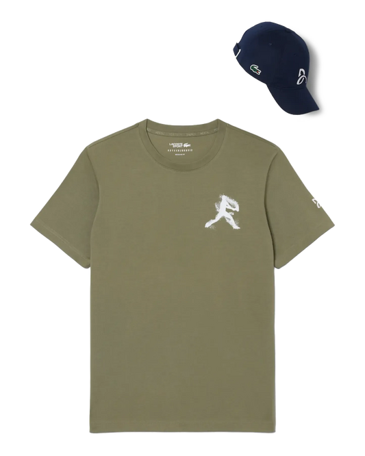 Camiseta Lacoste Lacoste x Novak Djokovic e boné - boné cáqui