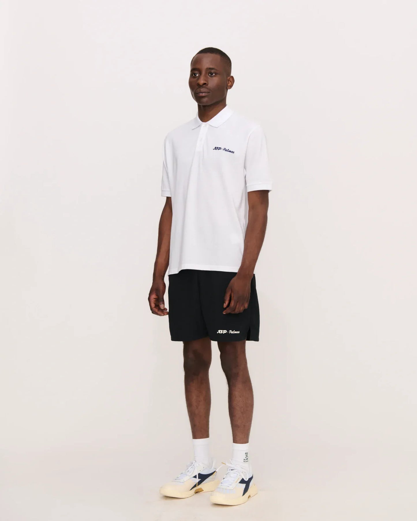 Palmes ATP Pique Polo - White Polo Shirt